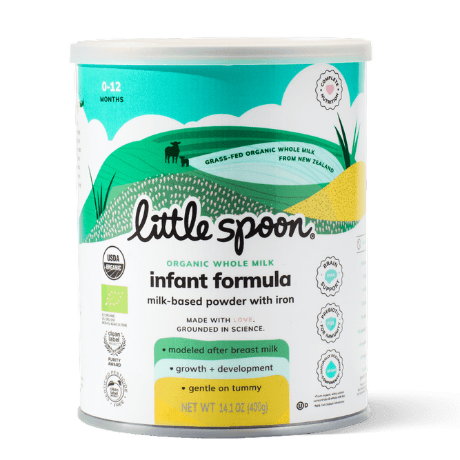 A can of Little Spoon Organic Whole Milk Infant Formula
