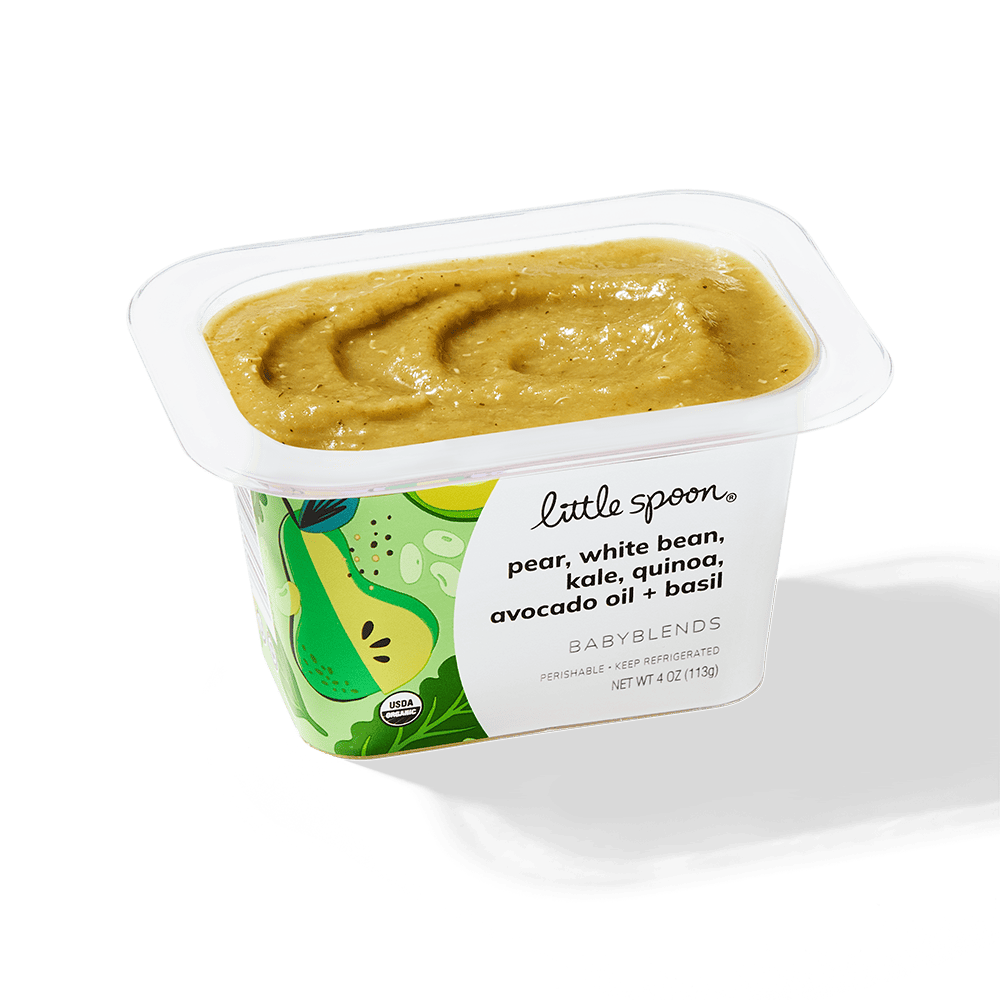 Pear, White Bean, Kale, Quinoa, Avocado Oil and Basil Stage 5 Baby Food